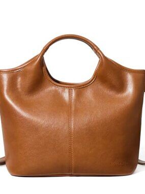 Leather Satchel Crossbody Bag Top Handle Shoulder Purse Adjustable Strap